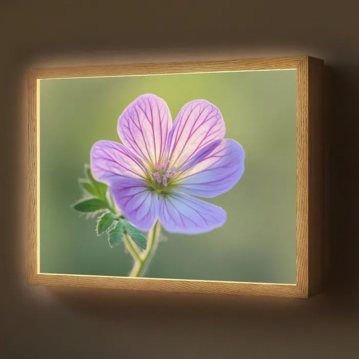 Bloem - Close up - Paars Light Box met batterij (Wandlamp) middel -z3d_website