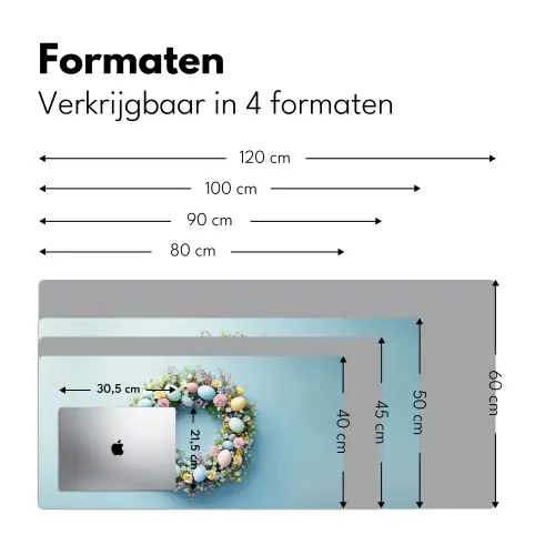Krans - Eieren - Bloemen Muismat XXL klein -sfeer5