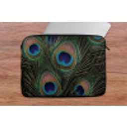 Pauwenveren - Klassiek - Groen laptophoes neopreen klein -tafel