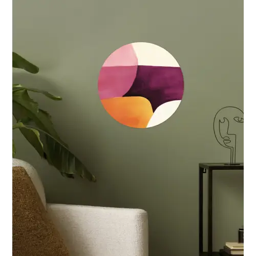 Vormen - Abstract - Kleurrijk Wandcirkel behangsticker klein -sfeer2