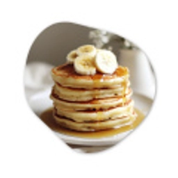 Pannenkoeken - Banaan - Siroop - Wit - Beige Wandcirkel Organisch Plexiglas middel -3d