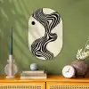 Beige - Lijnen - Golvend -  Abstract Wandcirkel Ovaal Forex klein -sfeer2