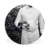 Tomaten - Chef - Zwart - Wit Wandcirkel aluminium klein -3d