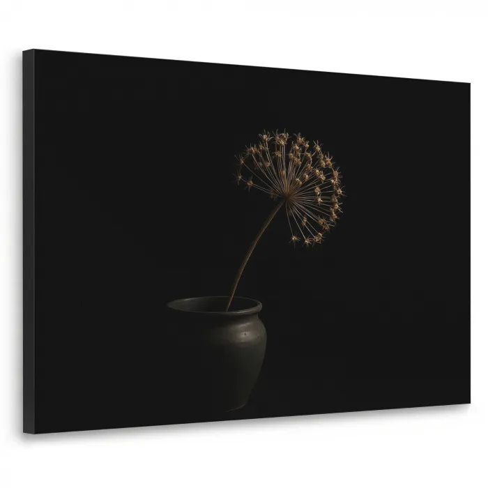 Bol - Gedroogd - Vaas - Zwart Textielframe - compleet frame klein -3d