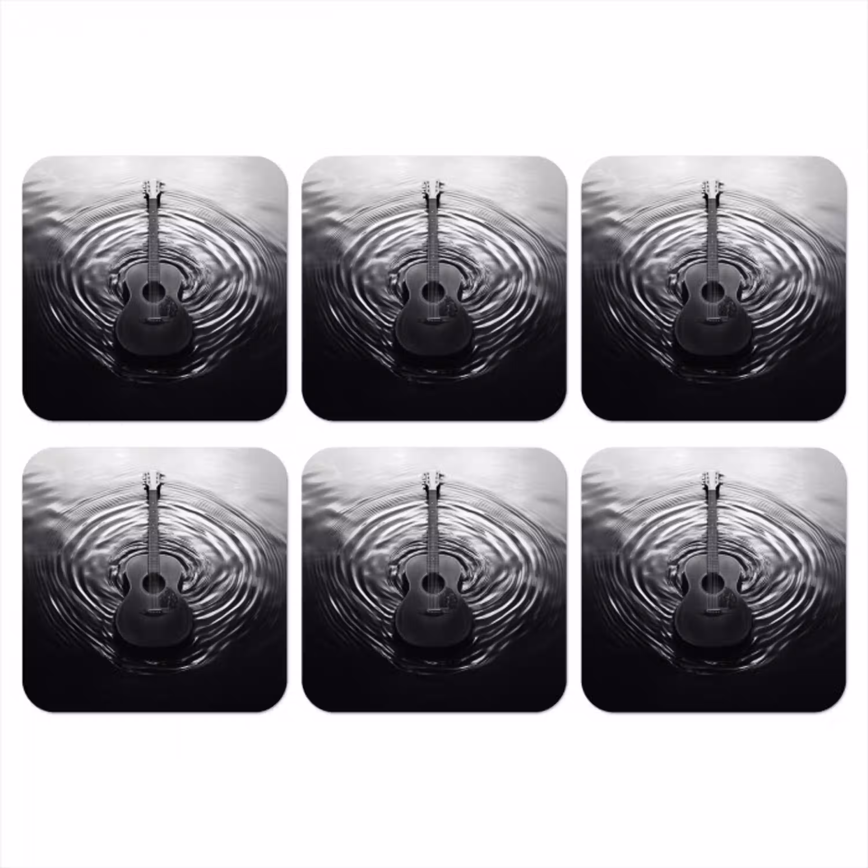 Gitaar - Hout - Water onderzetter kurk middel -3d