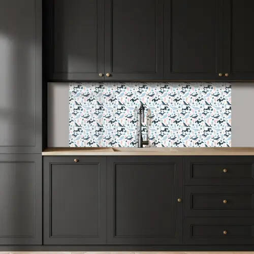 Klein - Oceaan - Walvissen - Octopus keuken achterwand 2 middel 871 -sfeer1
