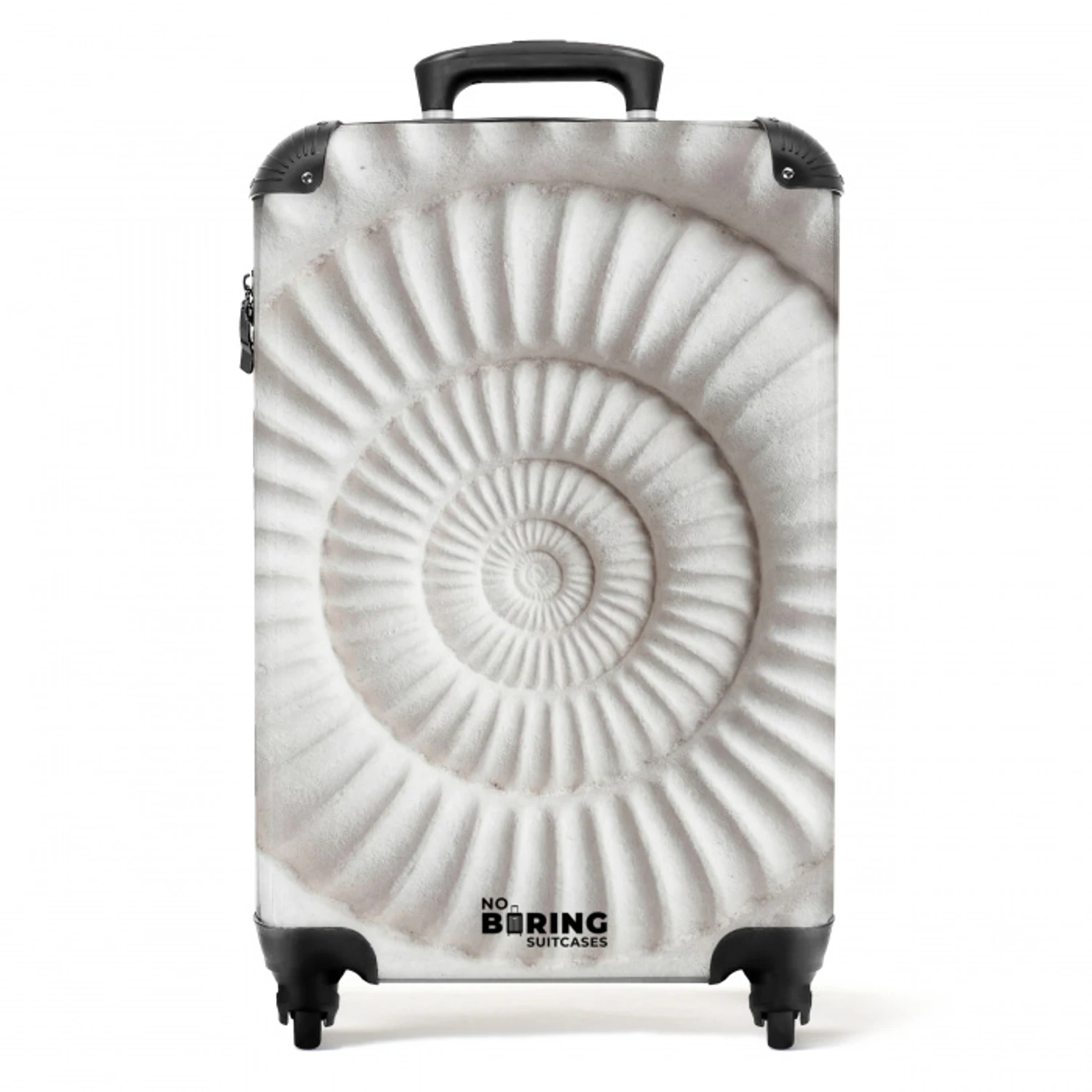 Schelp - Spiraal - Wit NBS - Handbagage koffer - Volwassenen Unisex middel -productfoto_recht