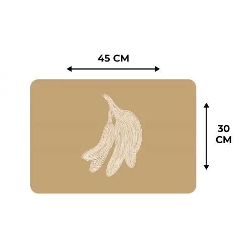 Bananen - Beige - Lijntekening - Minimalistisch Placemat vinyl groot -specs