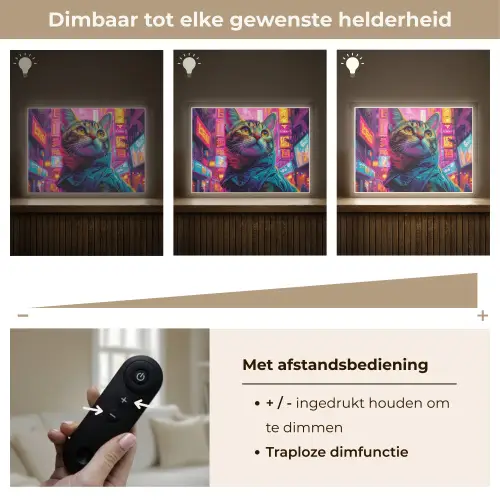 Kat - Pop art - China - Neon - Stad Light Box met batterij (Wandlamp) middel -USP_dimbaarNL