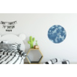 Varen - Botanisch - Patroon - Grijsblauw Wandcirkel aluminium klein 190 -kinderkamer