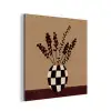 Minimalistisch - Vaas - Bloemen - Bruin aluminium wit klein -3d