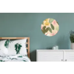 Patroon - Bloemen - Kleurrijk Wandcirkel aluminium klein -slaapkamer