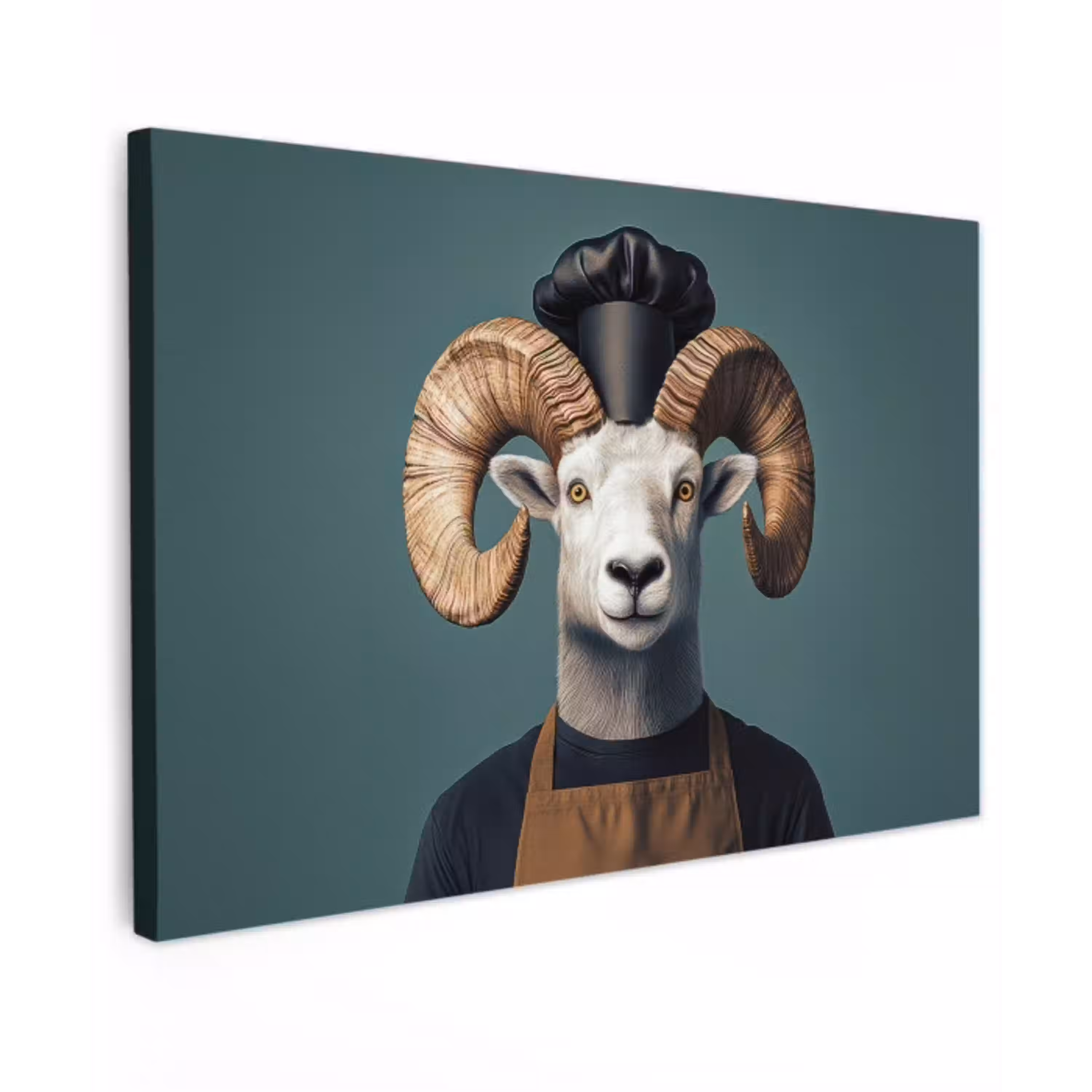 Geit - Hoorns - Kokskleding canvas 2cm klein -z3d