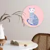 Kat - Illustratie - Minimalistisch - Roze Wandcirkel plexiglas klein -sfeer4