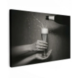 Champagnefles - Glas - Minimalistisch - Spetters Tuinposter op houten frame 2 cm dik klein -3d