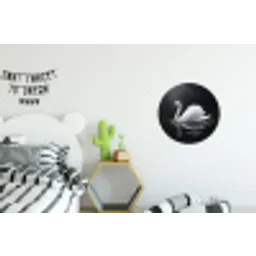 Zwaan - Water - Natuur - Realistisch - Wit Wandcirkel aluminium klein -kinderkamer