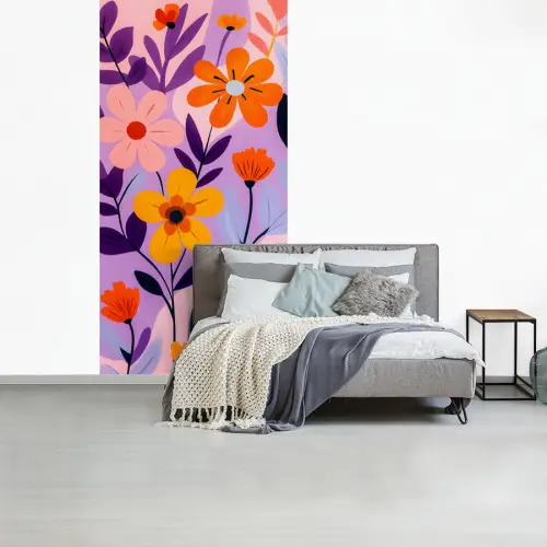 Bloemen - Kleurrijk - Bladeren fotobehang vinyl groot -slaapkamer