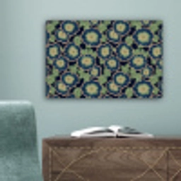 Bloemen - Borduurwerk - Patroon - Blauw - Groen canvas 2cm klein 34 -sfeer4