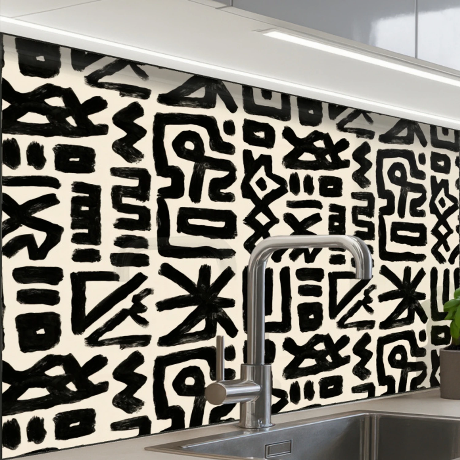 Geometrisch - Figuren - Zwart keuken achterwand 2 middel 865 -zzzz3d_schuin