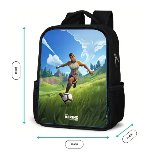 Voetbal - Jongen - Goal - Voetbaltenue Rugzak - Zwart middel -productfoto_formaten