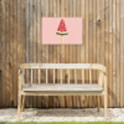 Watermeloen - Ijsje - Pitjes - Rood Tuinposter op houten frame 2 cm dik klein -sfeer4
