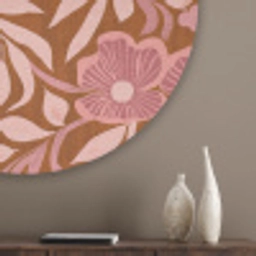 Sfeer - Bloemen - Roze Akoestische PET Vilt - Rond klein 838 -sfeer5_closeup