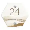 Beige landschap - Klassiek Naambord Hexagon klein -3d