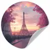 Eiffeltoren - Parijs - Roze Wandcirkel behangsticker klein -3d