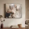 Verf - Abstract - Beige - Kunst Textielframe zwart klein -sfeer3