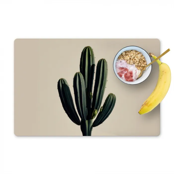 Cactus - Subtiel - Groen Placemat vinyl groot -zzzproduct_Kitchenyeah-website