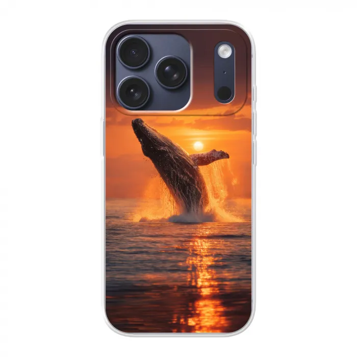 Walvis - Zon - Zee Telefoonhoesje iPhone 17 Pro klein -3d