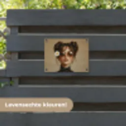 Vrouw - Beige - Bloem - Modern - Portret tuinposter los doek klein -sfeer3