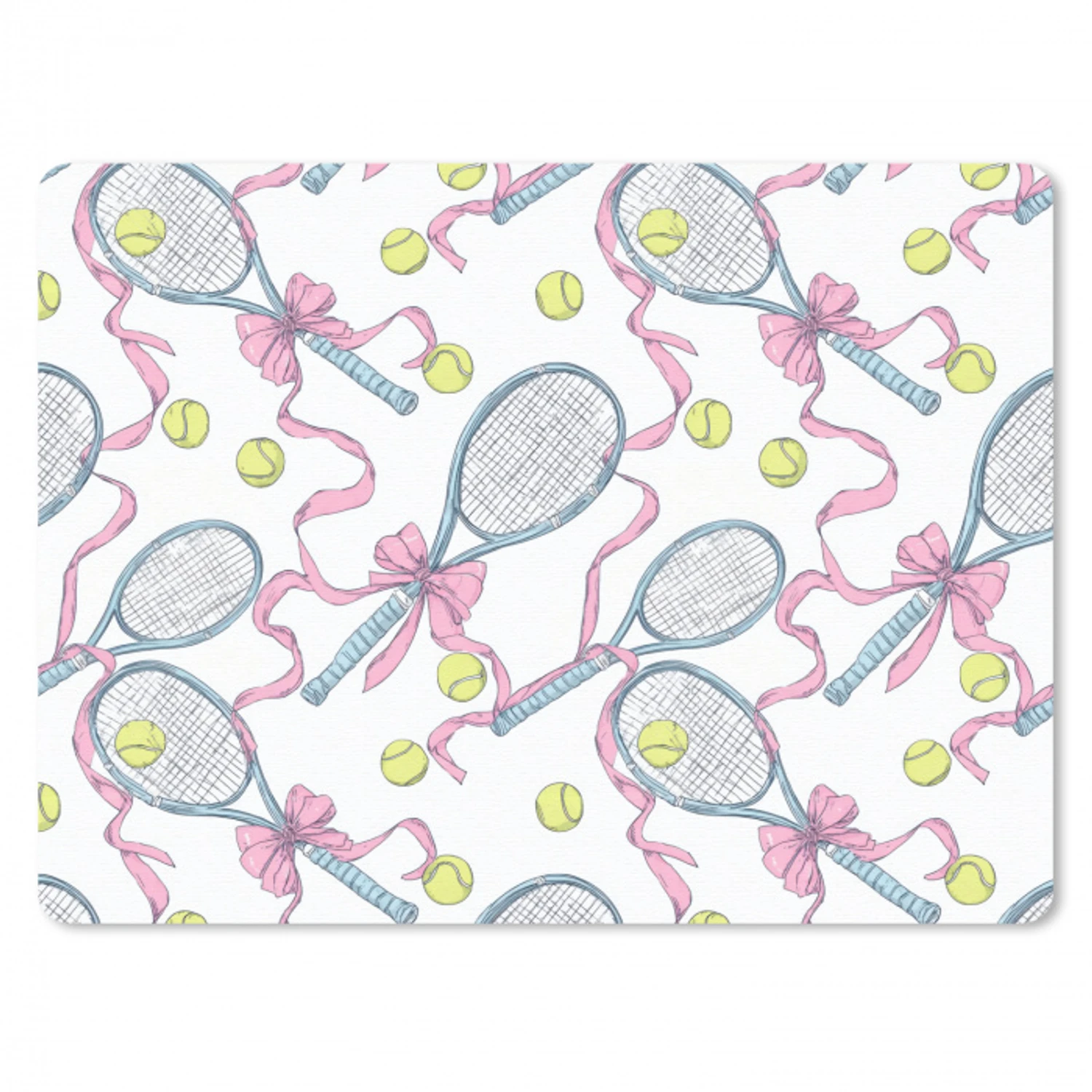 Tennis - Strikken - Kleurrijk muismat rubber klein 262 -3d