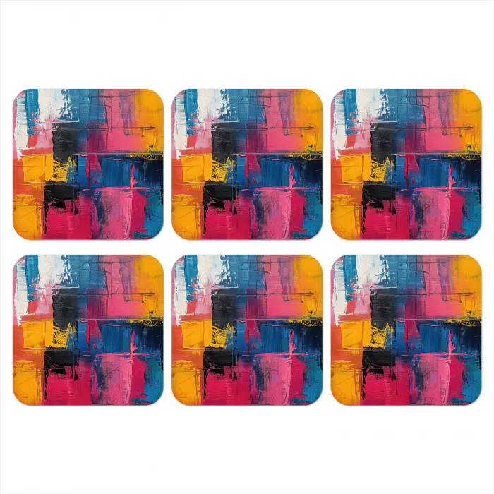 Verflook - Kunst - Modern - Abstract onderzetter kurk middel -3d