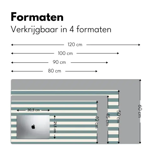 Strepen - Modern - Blauw Muismat XXL klein 681 -sfeer5