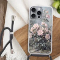 Rozen - Illustratie - Roze Hoesje iPhone 16 Pro Max met koord klein -sfeer4