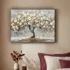 Boom - Goud - Bloemen - Abstract - Kunst Textielframe zwart klein -sfeer1