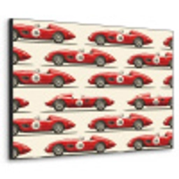 Raceauto - Retro - Rood Textielframe zwart klein 947 -3d