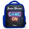 Game - Neon - Muur Kinderrugzak - Blauw middel -3d