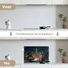 Kerstfeest - Dorp - Donker keuken achterwand spatscherm klein -voor_na_NL