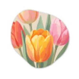 Tulpen - Abstract - Kleurrijk Wandcirkel Organisch Forex 3mm klein -3d