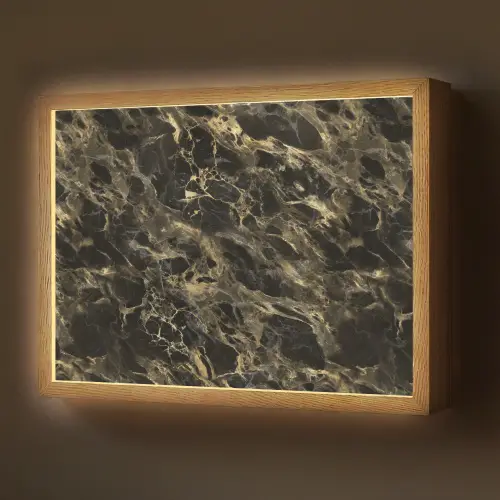 Kristal - Goud - Zwart - Marmer Light Box met batterij (Wandlamp) middel 907 -z3d_website