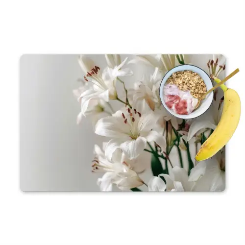 Lelies - Boekte - Wit - Meeldraden Placemat vinyl groot -zzzproduct_Kitchenyeah-website