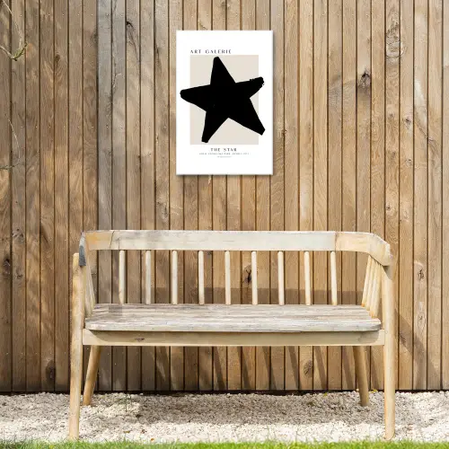 Sterren - Zwart - Kerstmis - Feestdagen Tuinposter op houten frame 2 cm dik klein -sfeer4