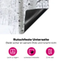 Berkenbomen - Sneeuw - Winter - Bos - Wit Inductie beschermer vinyl 3mm klein -zzzzzzz-lf-onderkant