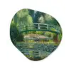Brug - Hout - Vijver - Waterlelies Wandcirkel Organisch Forex 3mm klein -3d
