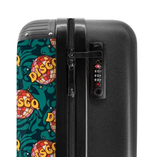 Retro disco wave bal patroon kleurrijk NBS - Handbagage koffer - Volwassenen Unisex middel -slot