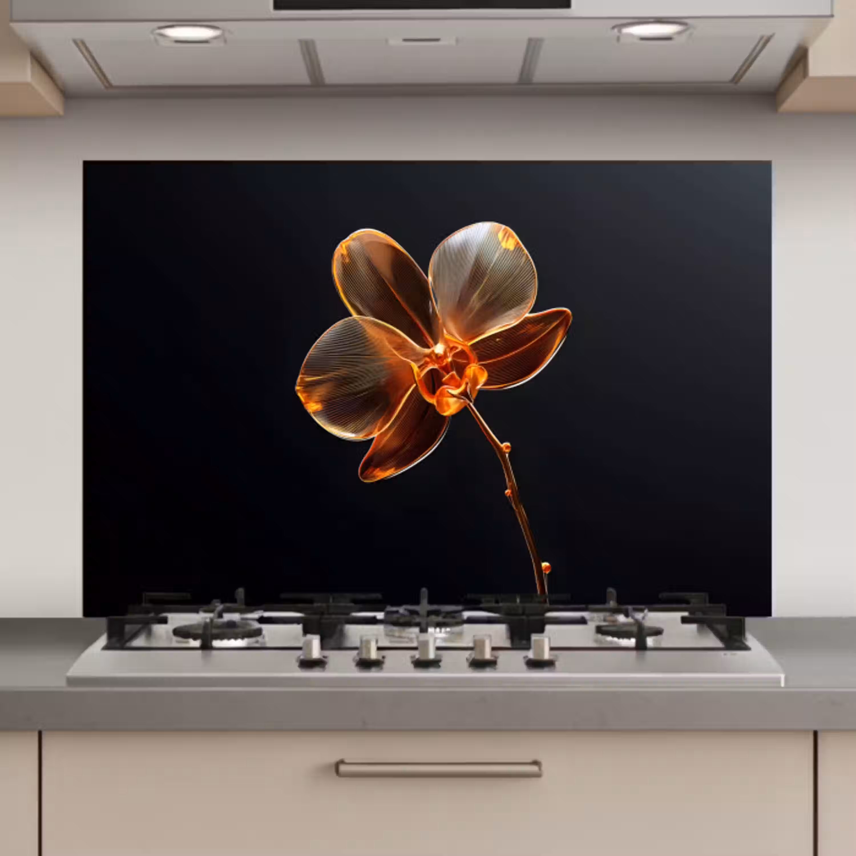 Orchidee - Doorzichtig - Bloem keuken achterwand spatscherm klein -3d_website