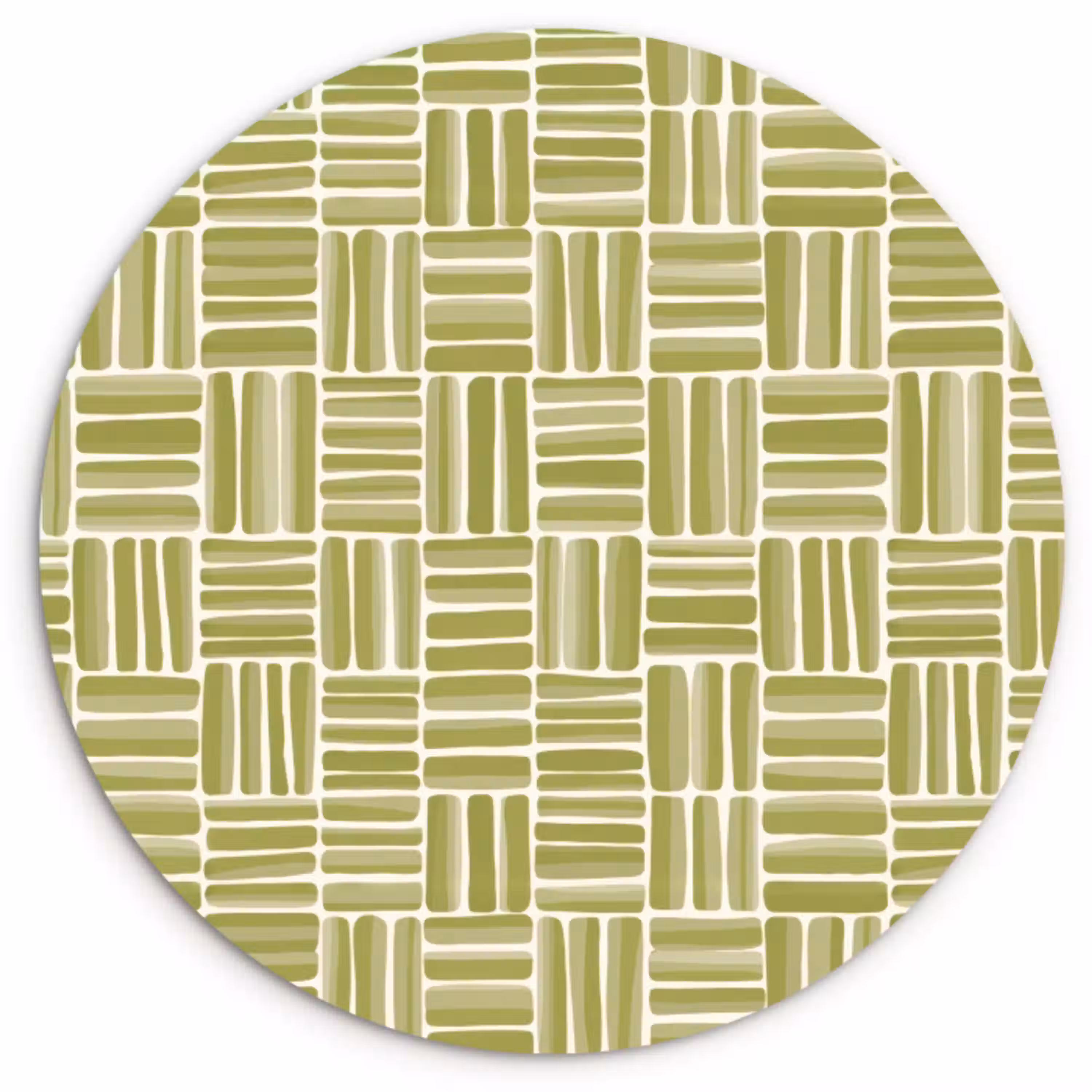 Vlecht - Patroon - Groen Wandcirkel kunststof plaat 5mm dik klein 188 -3d
