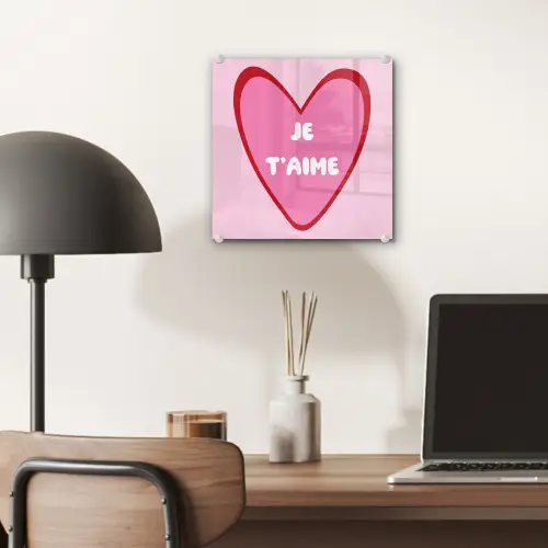 Hart - Frans - Valentijn - Roze plexiglas 5mm klein -sfeer6